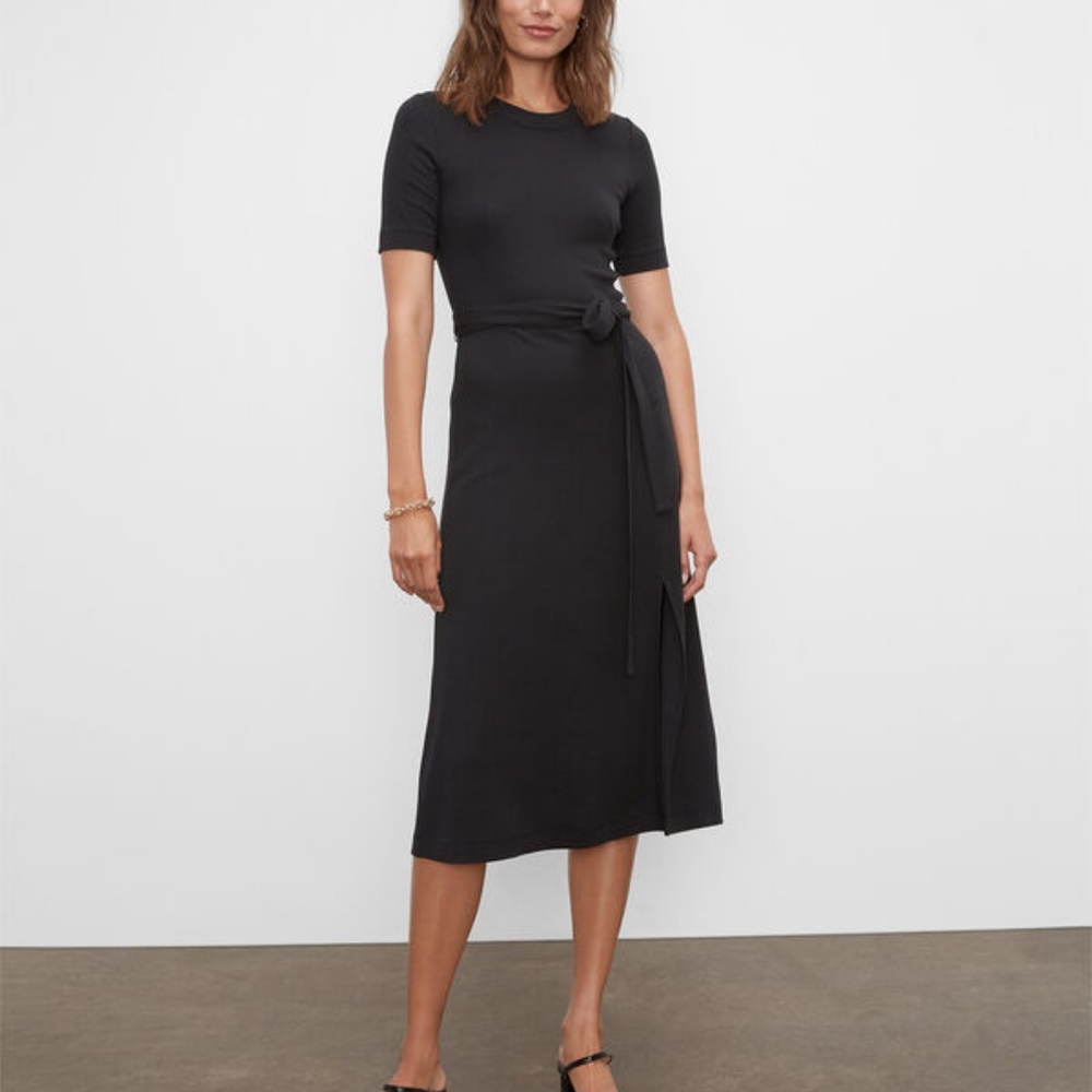 Club Monaco Short Sleeve Rib-Knit Midi Dress Size Small